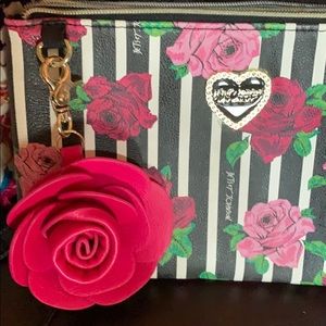 Betsey Johnson striped floral crossbody purse